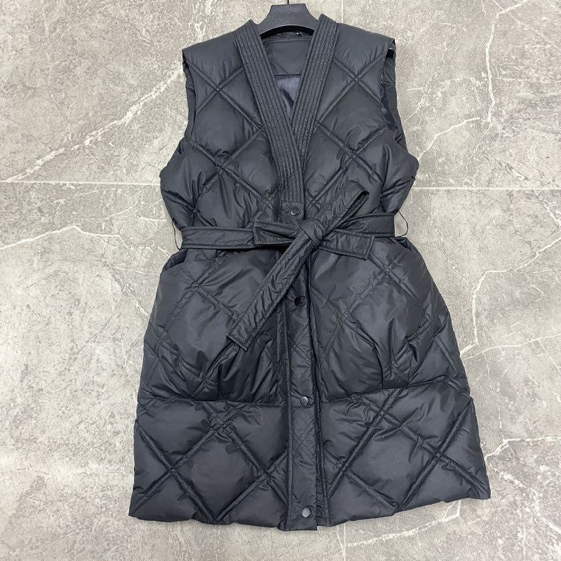 Quilted jackets for women with belt and high collar Lune London