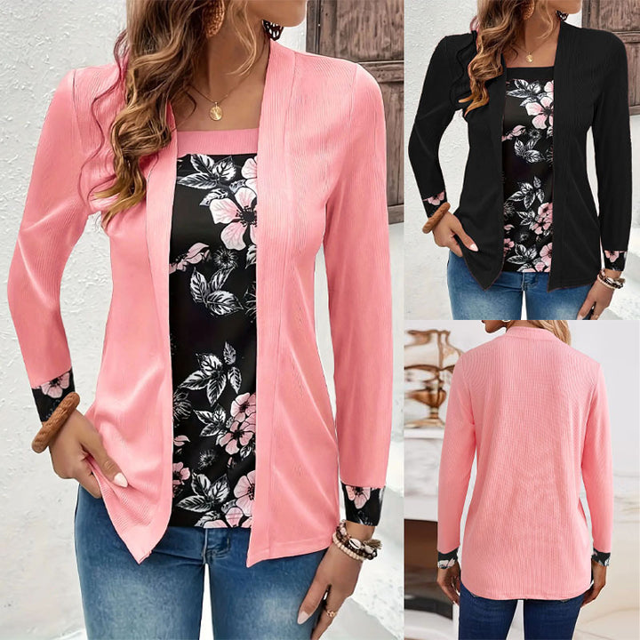 Ladies Casual Vest with Floral Accent Lune London