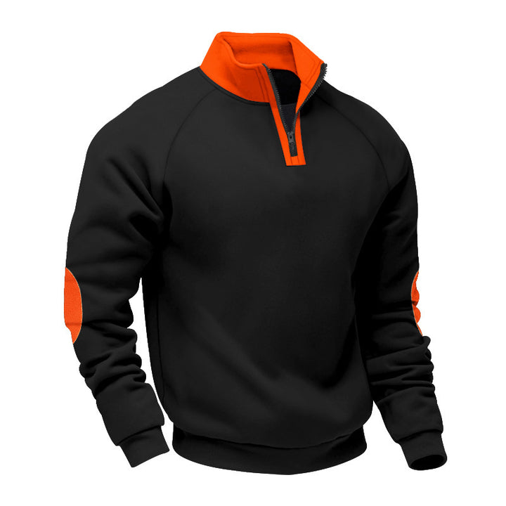 Sporty sweatshirt for men with high collar and practical zip details Lune London
