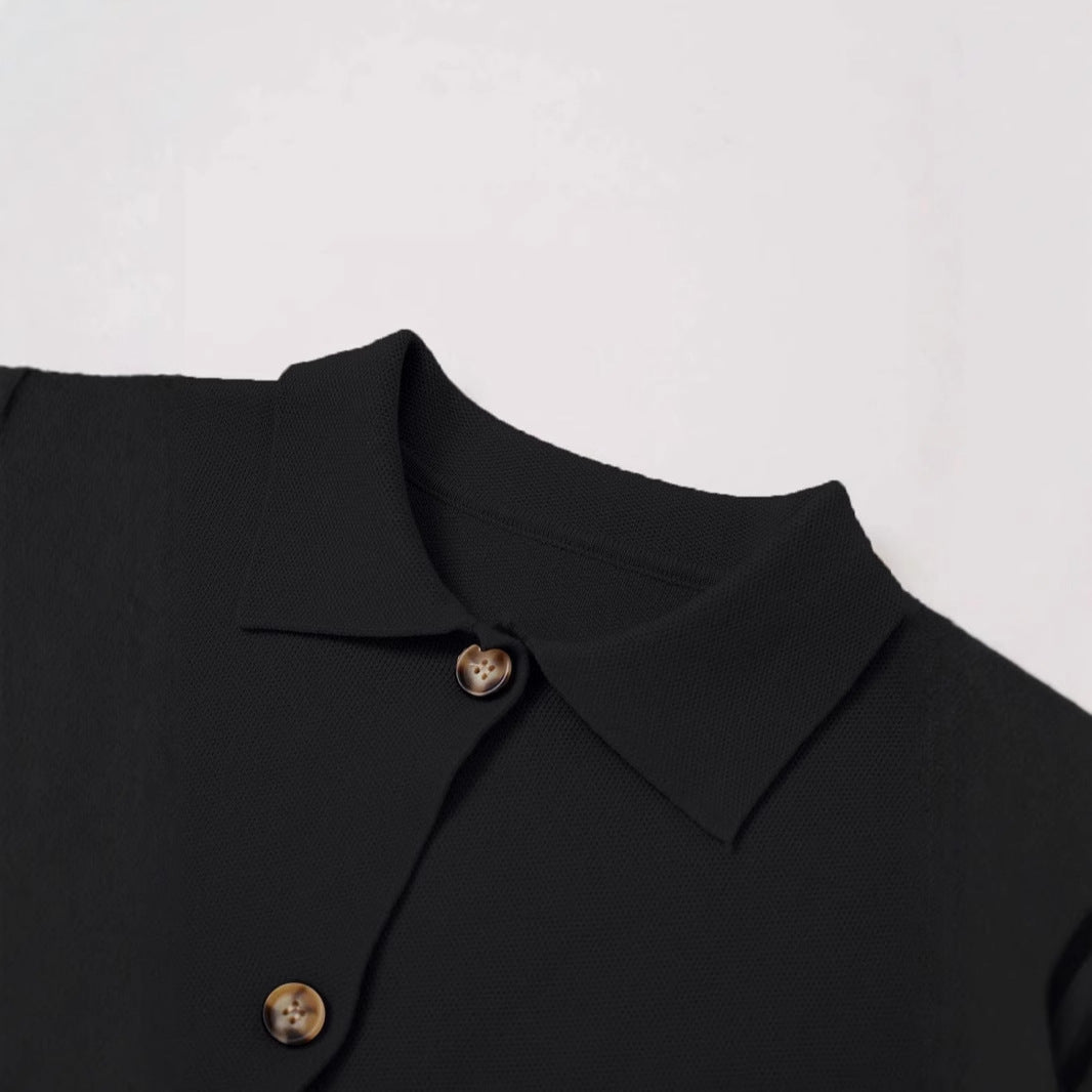 Women's knit jacket with button details and side pockets Lune London