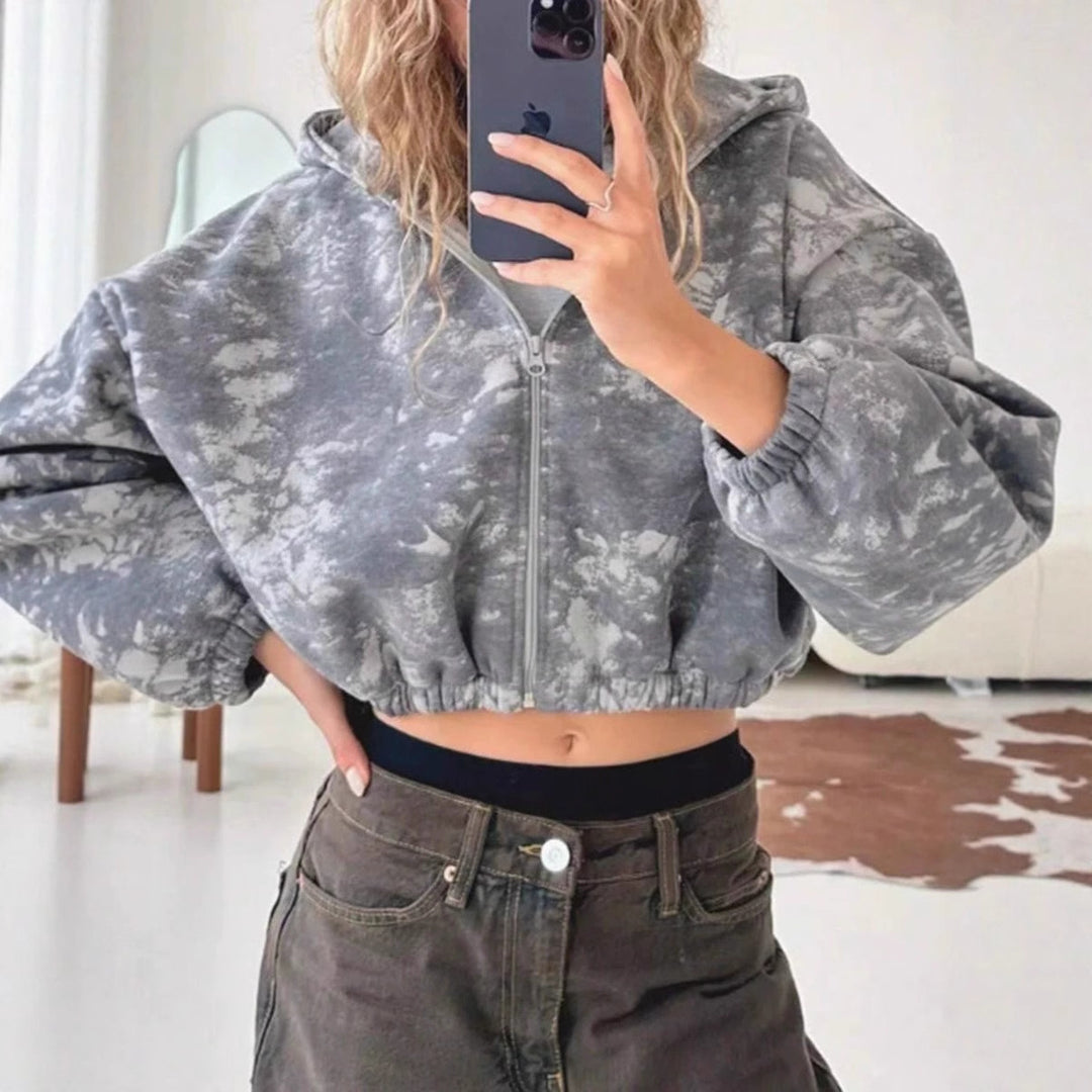 Trendy cropped hooded jacket for women Lune London