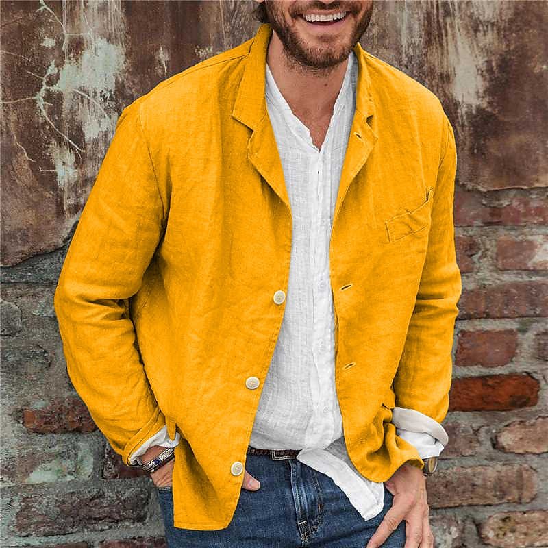 Light linen jacket for men with a casual fit and practical pockets Lune London