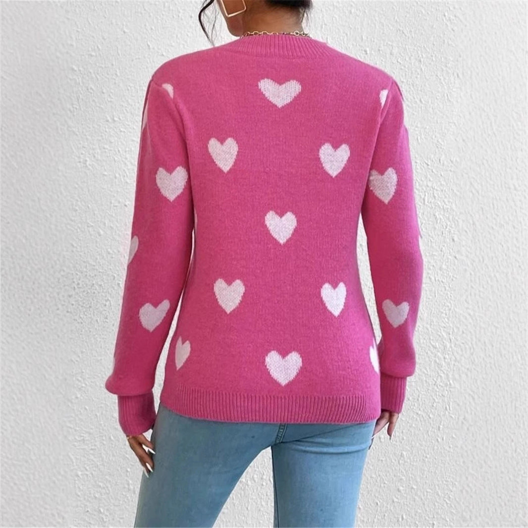 Ladies comfortable sweater with heart pattern Lune London