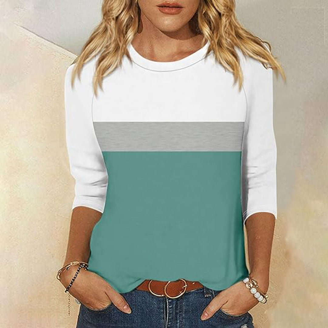 Lune London women's casual T-shirt with trendy color block design
