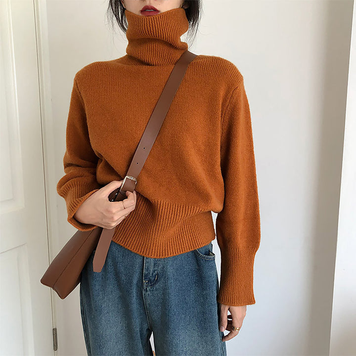 Pull à col roulé féminin à la mode en tricot doux Chic & Stil
