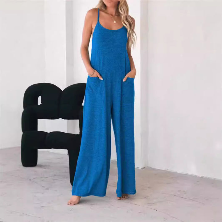 Ladies Casual Jumpsuit with Wide Legs and Practical Pockets Lune London