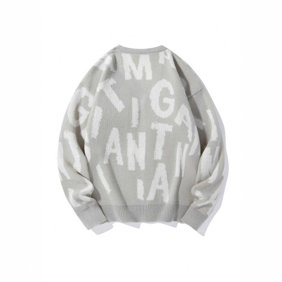 Cardigan pour femmes avec un motif de lettres élégant et en V