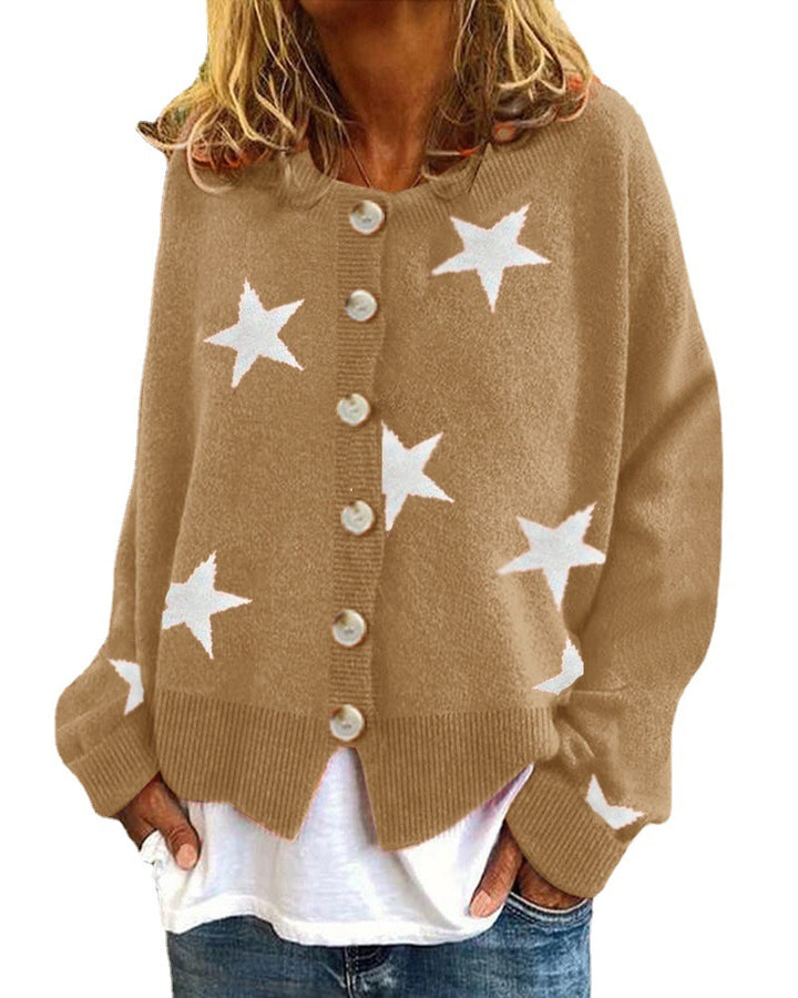 Knitted jacket for women with star pattern Lune London