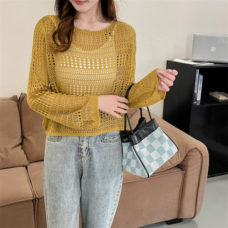 Ladies Chunky Knit Open Stitch Sweater Lune London