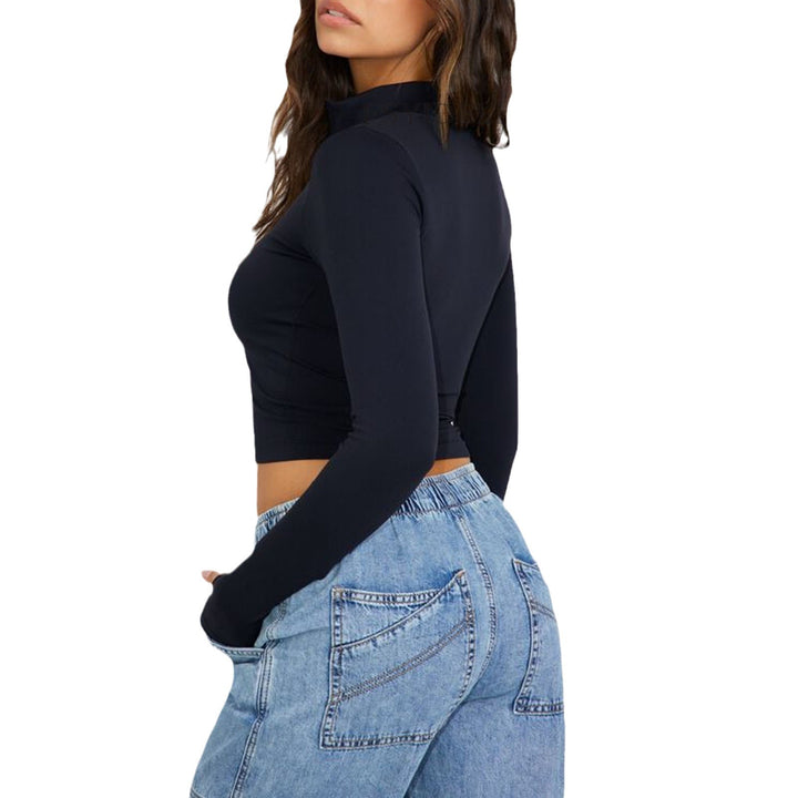 Women Short Sports Top with Long Sleeves and High Collar Lune London