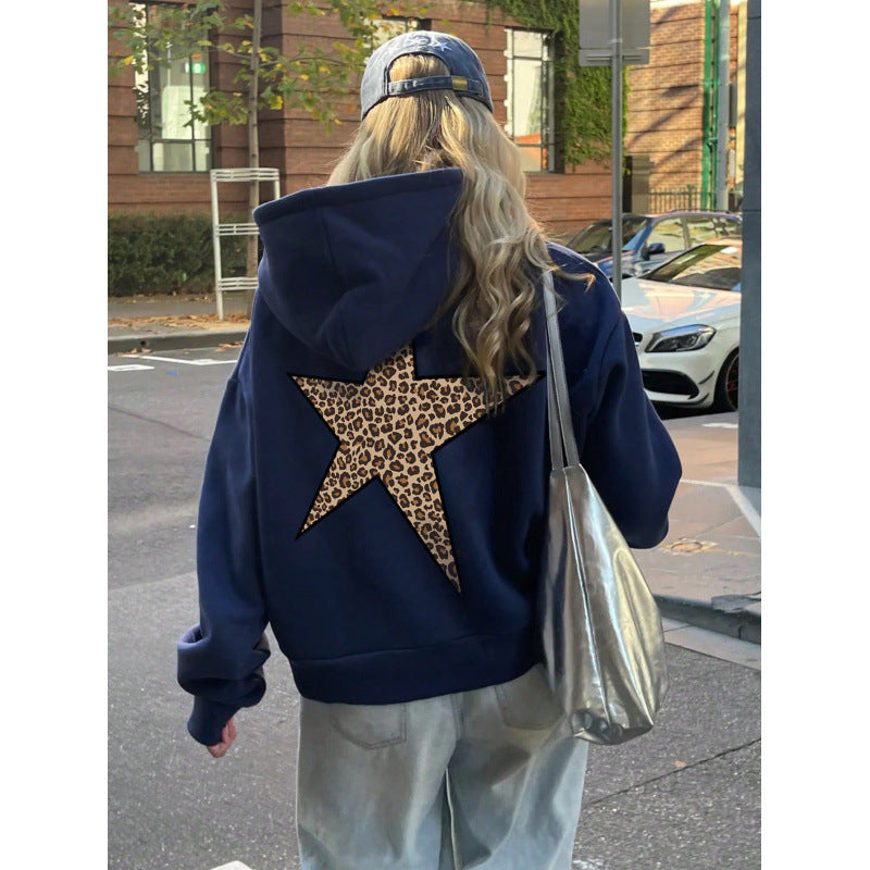 Women’s Hoodie with Glittering Star Motif Lune London