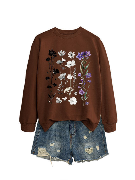 Sweat-shirt femme avec design graphique floral et doublure intérieure douce Chic & Stil