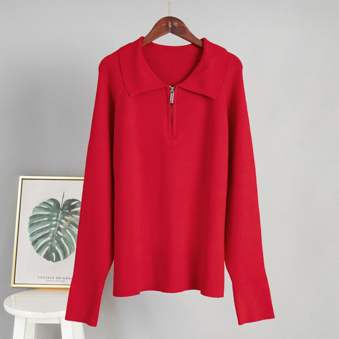 Pull-over en maille côtelée pour dames en mélange de coton doux Chic & Stil