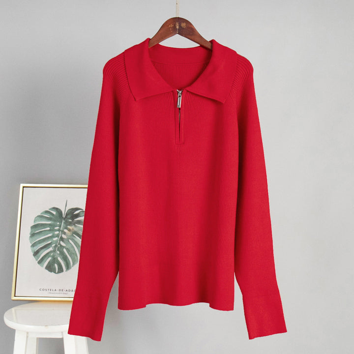Pull-over en maille côtelée pour dames en mélange de coton doux Chic & Stil