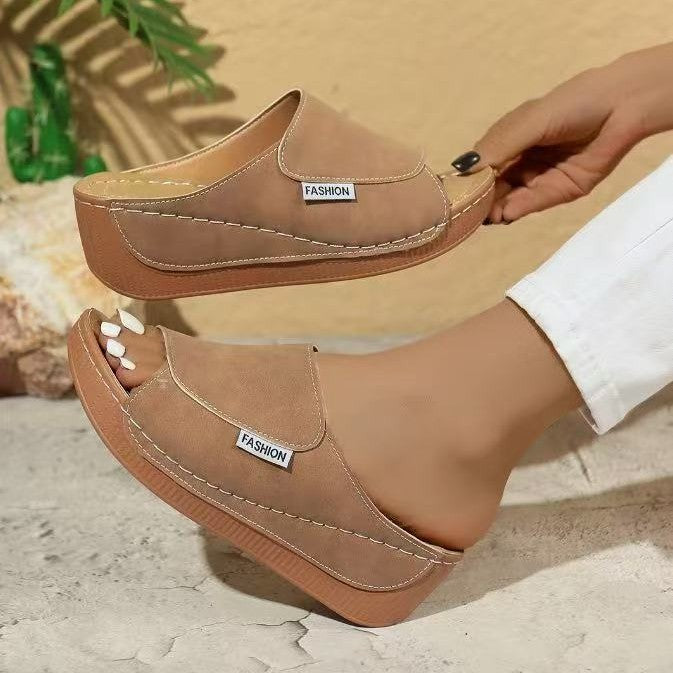 Ladies Chic Platform Slide Sandals Lune London