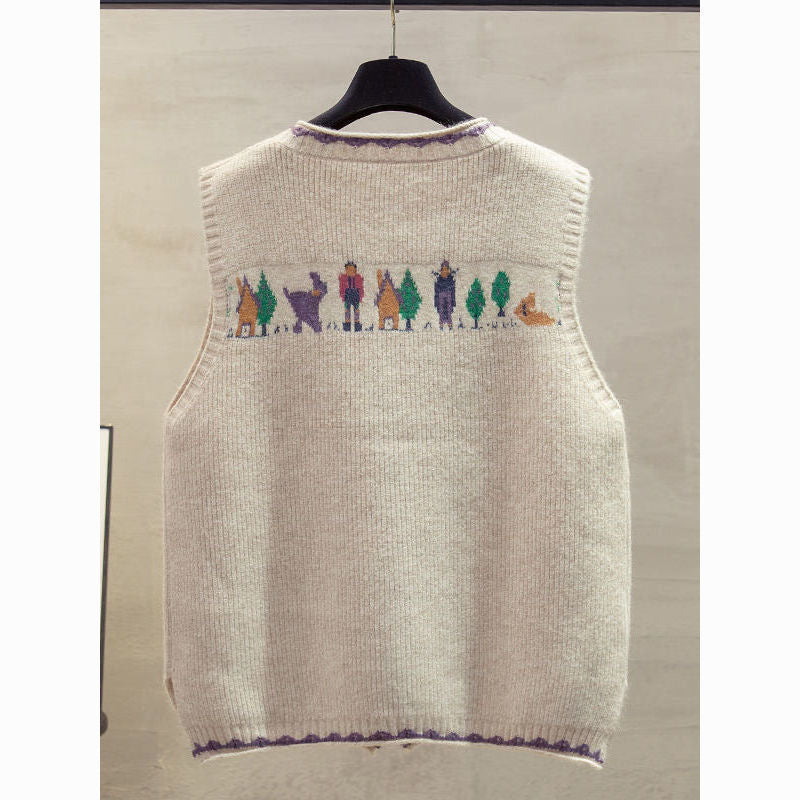 Gilet tricoté pour femmes avec motif ludique Chic & Stil