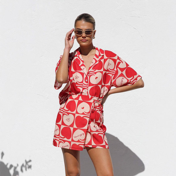Women’s outfit with creative heart pattern Lune London