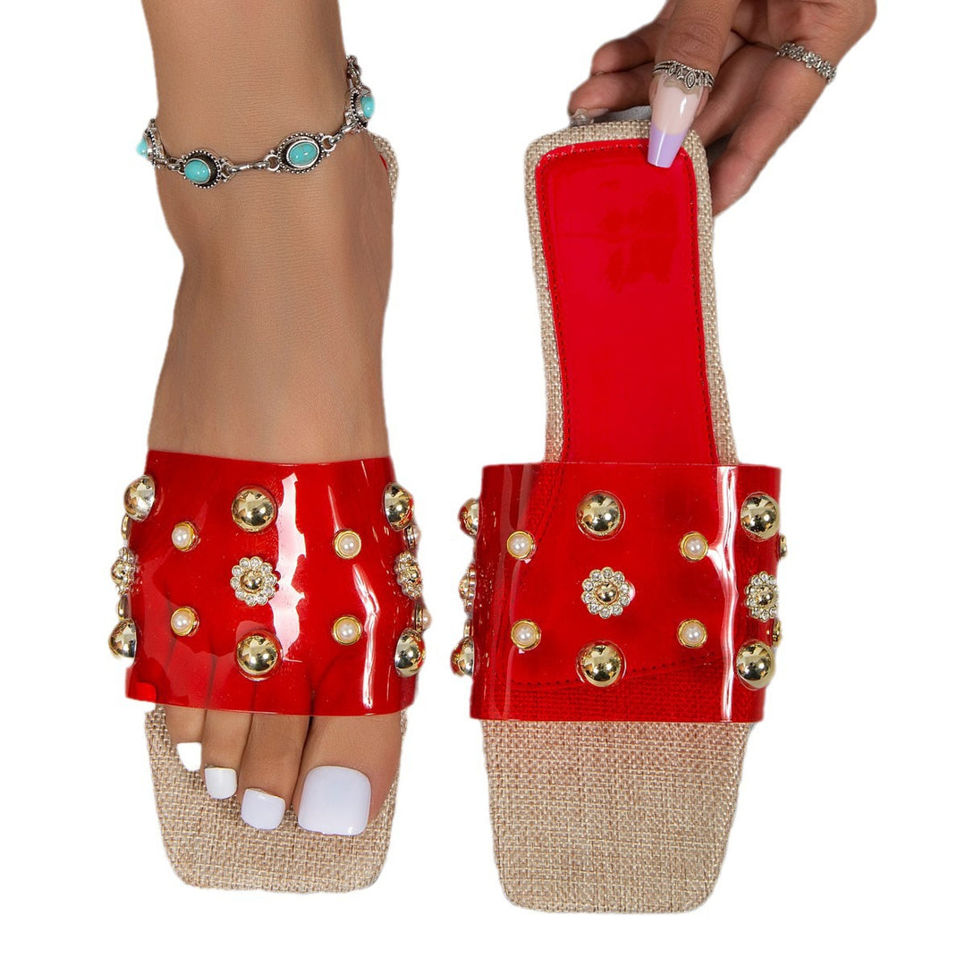 Modern sandals for women with remarkable pearl embellishments Lune London