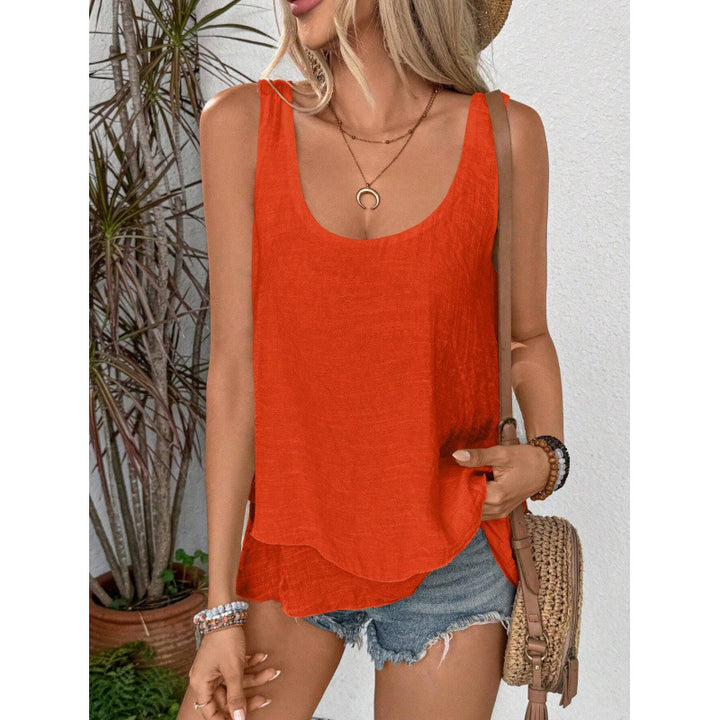 Women's casual linen top with wide neckline Lune London