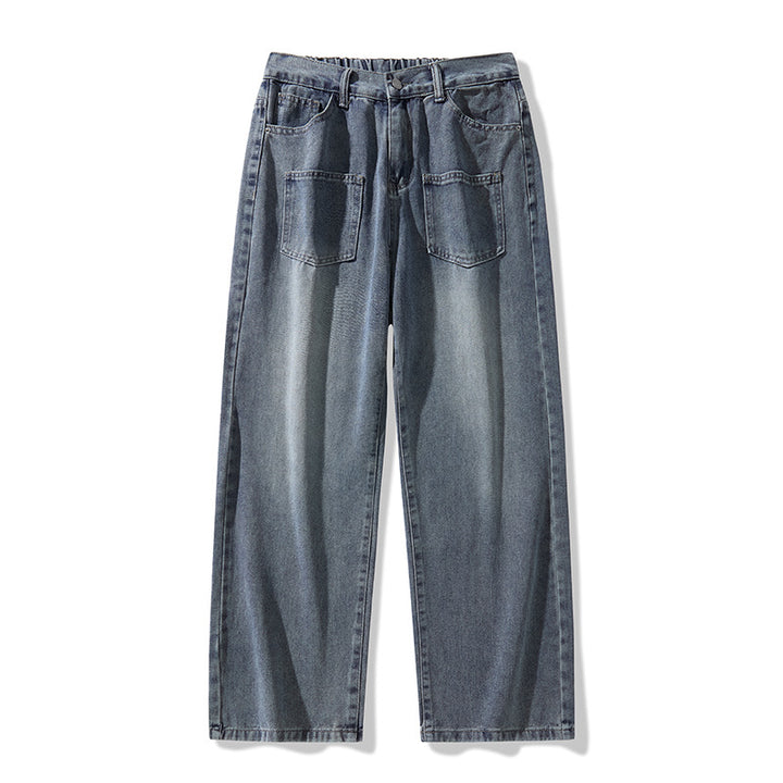 Denim pants for women, wide fit with elastic waistband and modern details Lune London