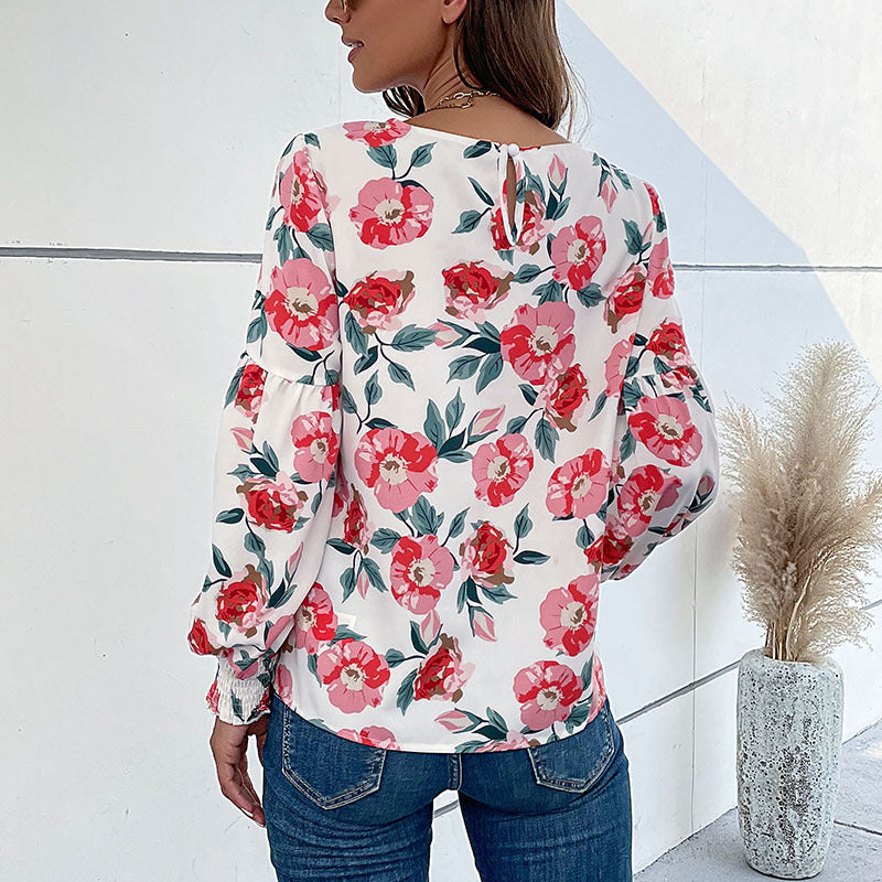 Women's blouse with floral patterns and voluminous sleeves Lune London