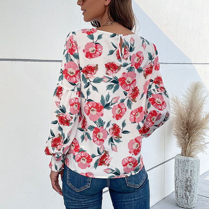 Women's blouse with floral patterns and voluminous sleeves Lune London