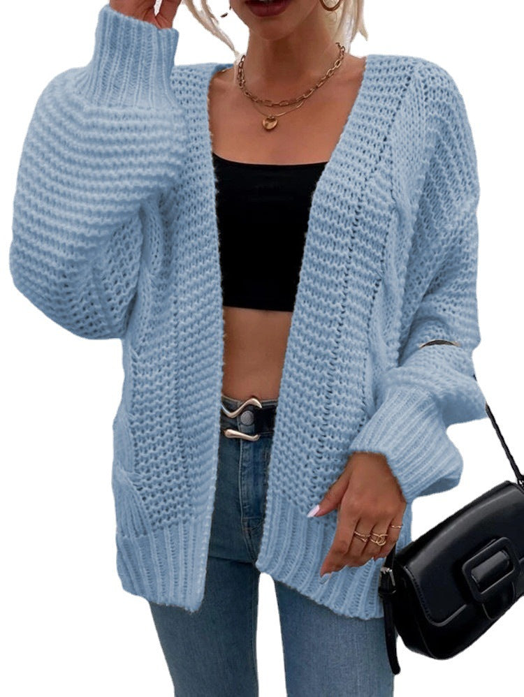 Women Oversized Casual Patterned Vest with Deep Pockets and Wave Structure Chic and Style