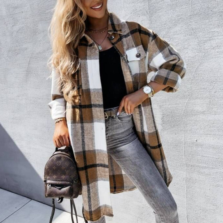 Ladies plaid shirt jacket Chic and Still