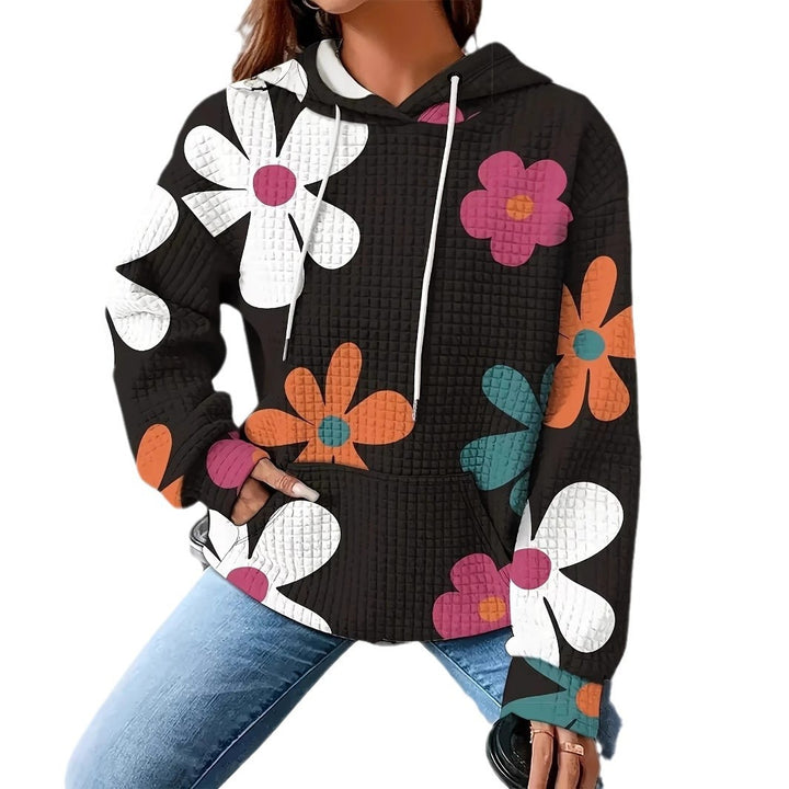 Women's hoodie with embossed floral pattern and comfortable fit Lune London