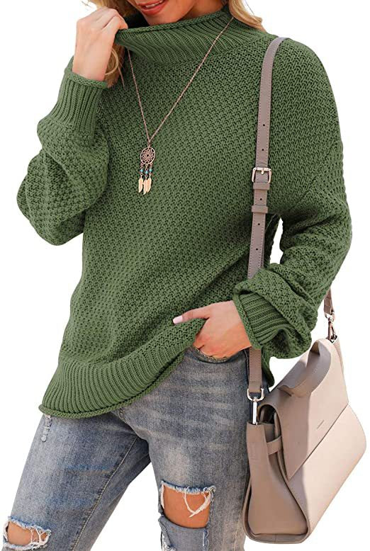 Women's sweater with high collar and structured knit pattern Lune London