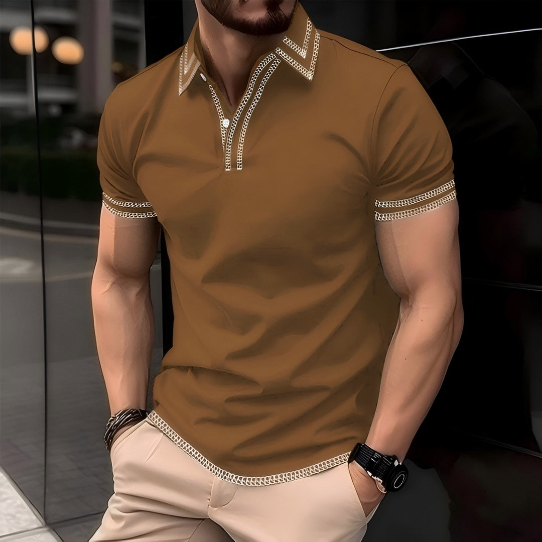 Stylish men's polo with trendy embroidery details Lune London