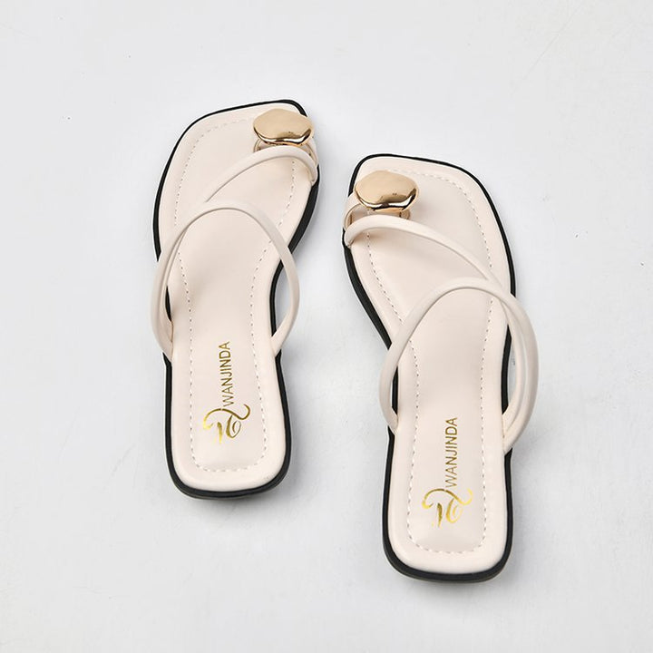 Women Elegant and Fashionable Strappy Sandals with Unique Metal Accent Lune London
