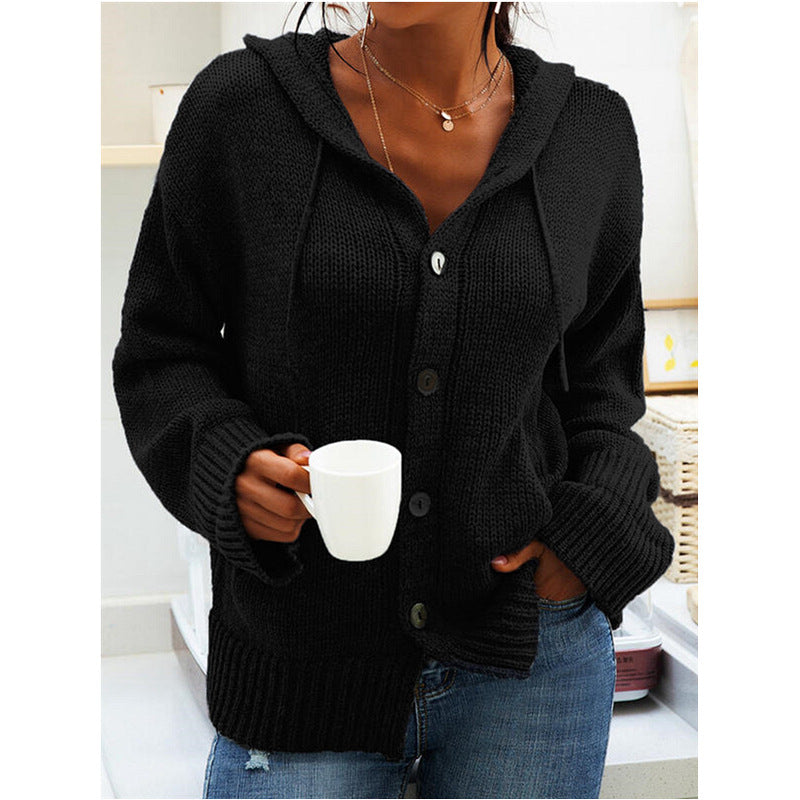 Ladies hooded vest with front button closure Lune London