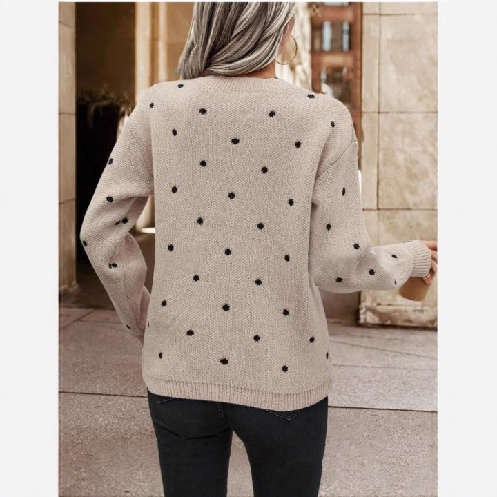 Cozy knit sweater for women with a trendy polka dot pattern Lune London