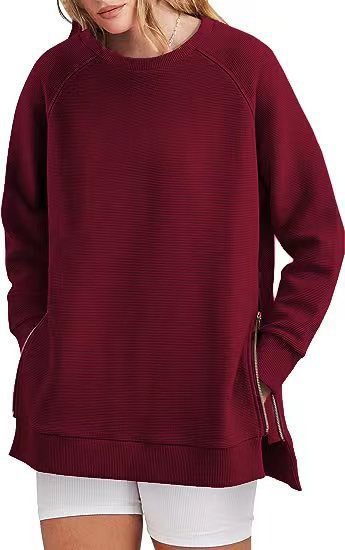 Women's trendy sweatshirt with side zips Lune London