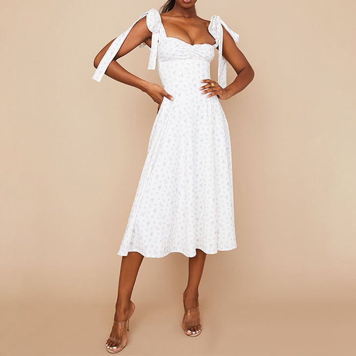 Lune London floral maxi dress with a tie belt