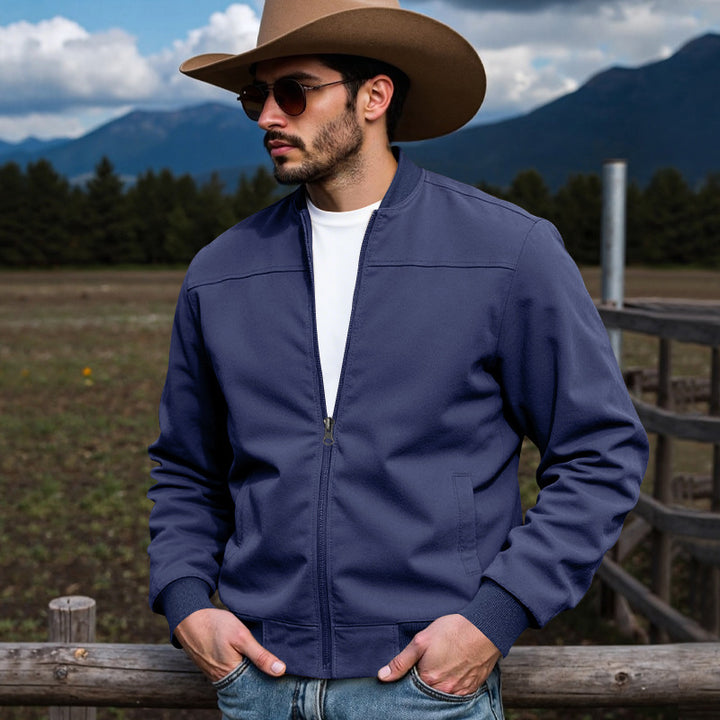 Men's bomber jacket with practical side pockets and contrasting cuffs Lune London