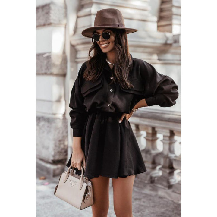 Shirt dress for women with an elegant tie belt and practical pockets Lune London