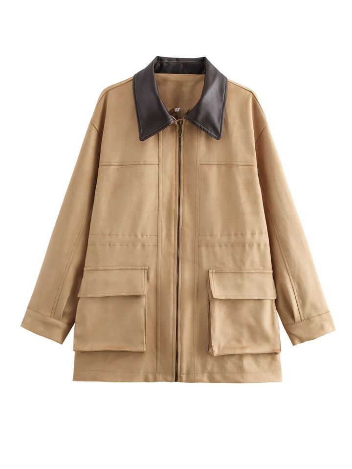 Transitional jacket for women with convenient zipper and large pockets Lune London