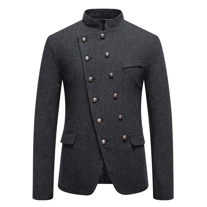 Double-breasted men's blazer with a modern plaid pattern Lune London