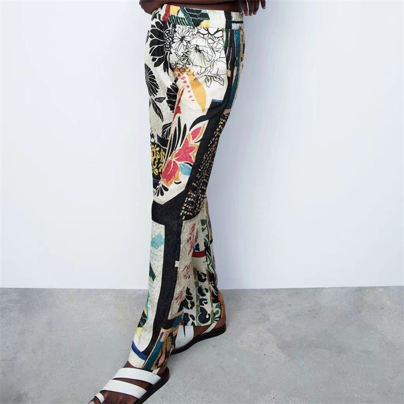 Ladies loose, printed Palazzo pants Lune London