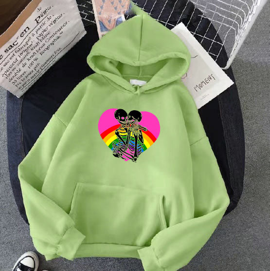 Ladies hoodie with colorful love motif Chic & Stil