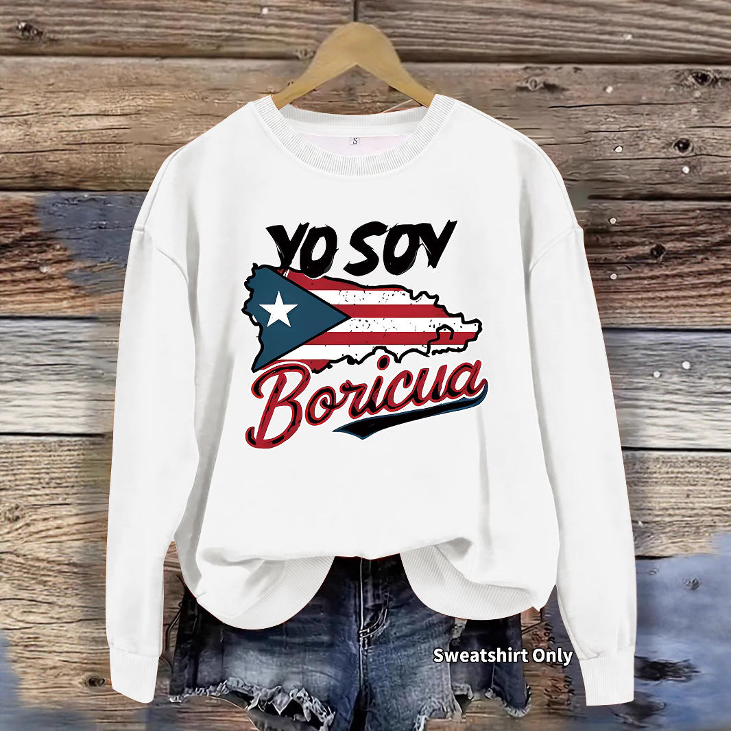 Sweatshirt femme avec design créatif Porto Rico et coupe décontractée Chic & Stil