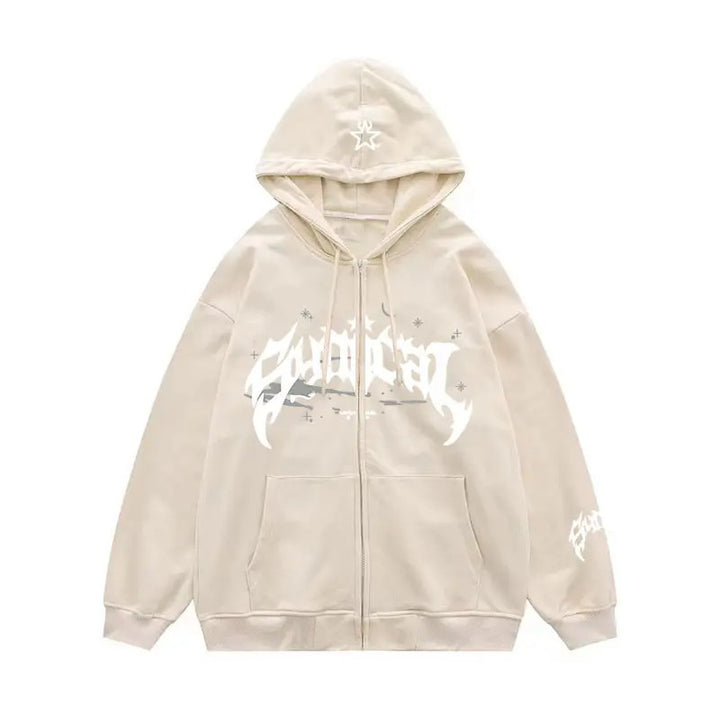 Women's hoodie with urban graphic element and practical pockets Lune London