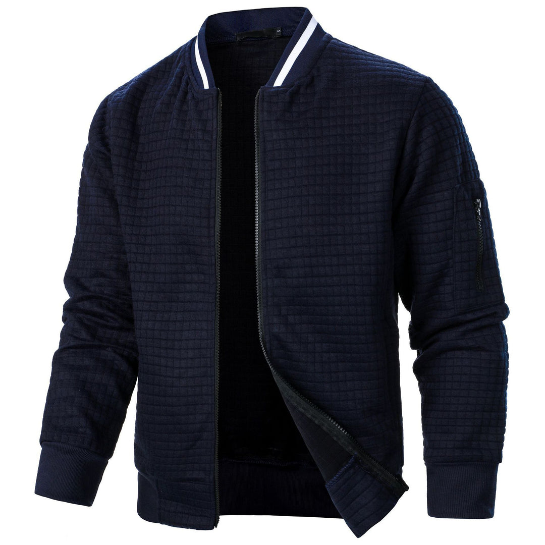 Quilted bomber jacket for men with functional zip pockets Lune London