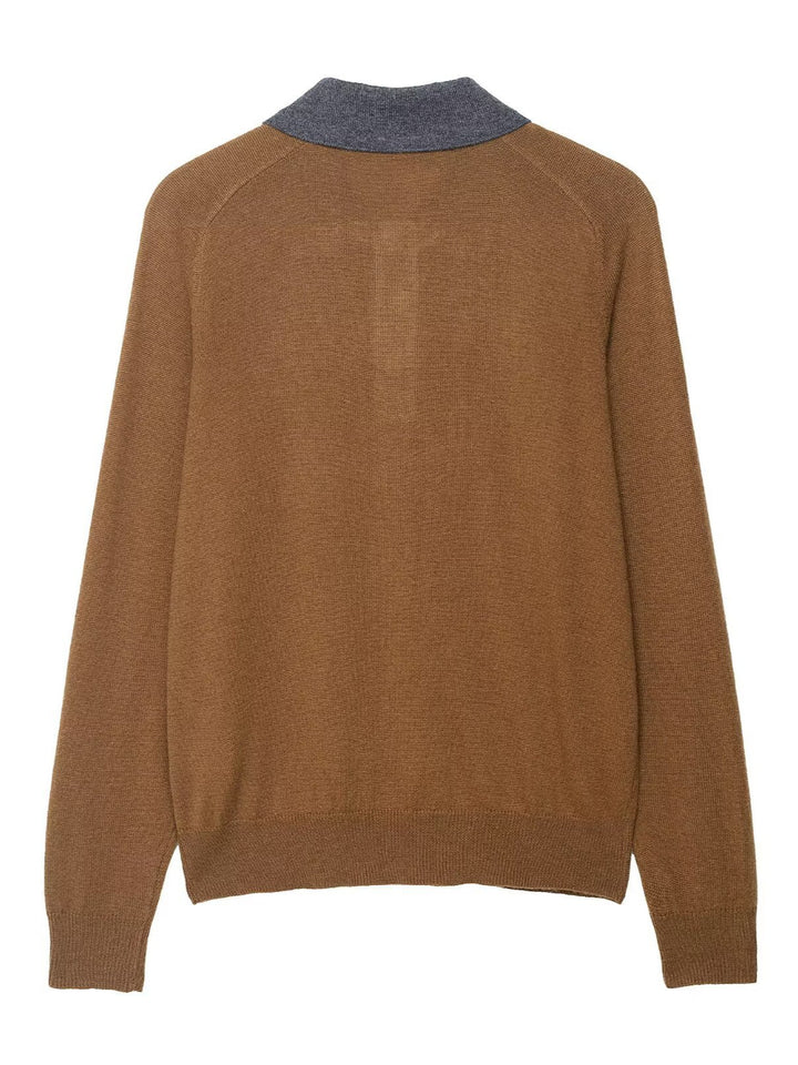 Elegant sweater for women with diamond pattern and collar Lune London