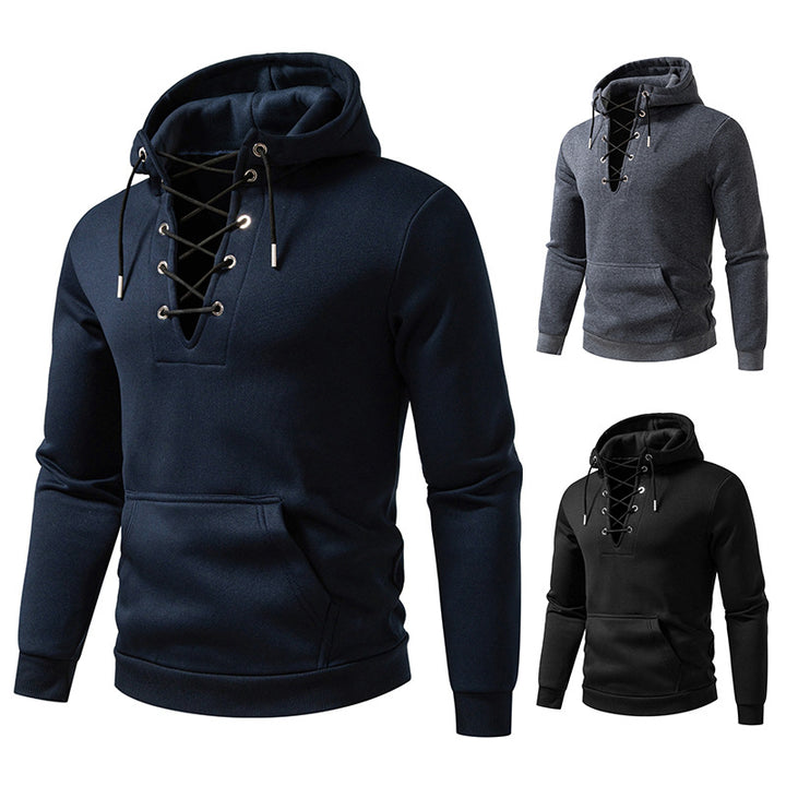 Men's hoodie with trendy lacing design Lune London