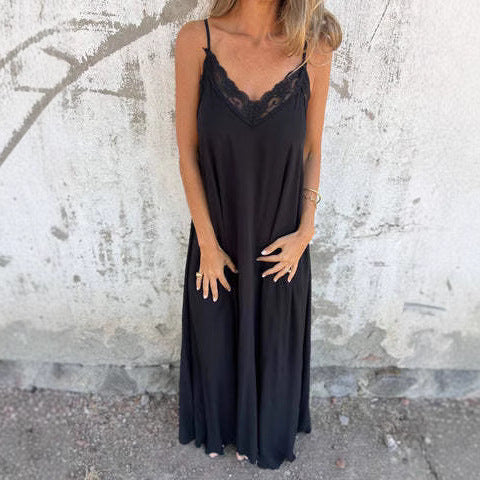 Lune London Elegant maxi dress with lace for women