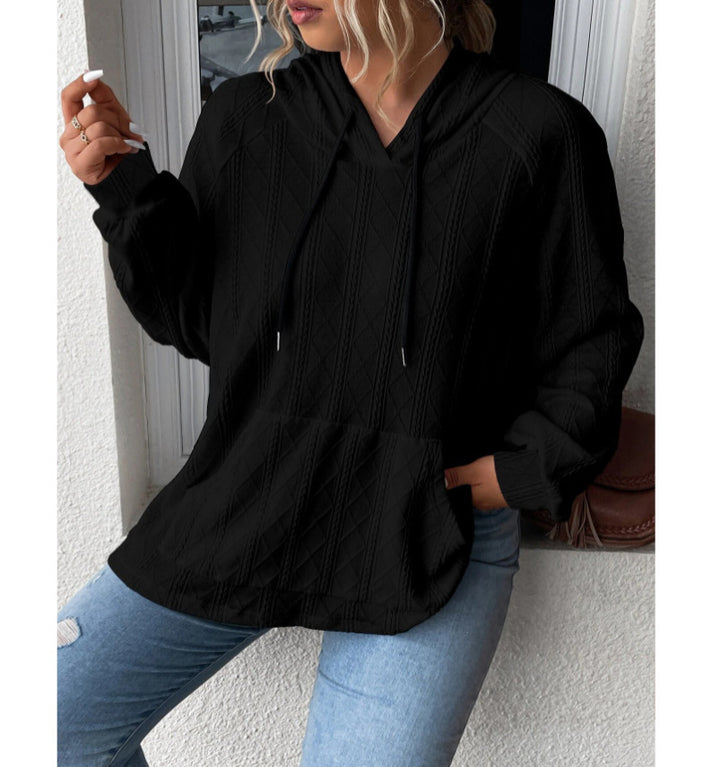 Women’s hoodie casual fit with textured design Lune London