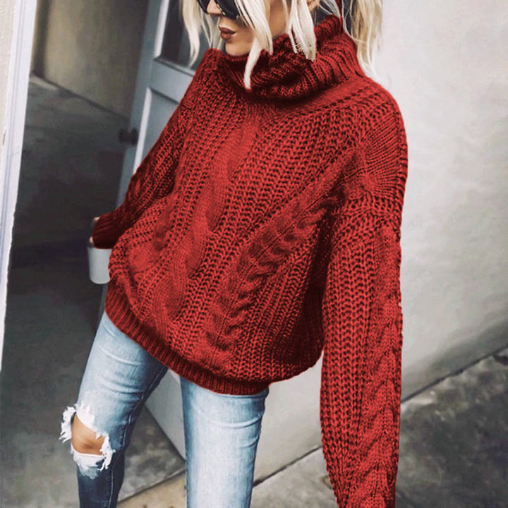 Lune London Women's Knit Sweater with High Collar